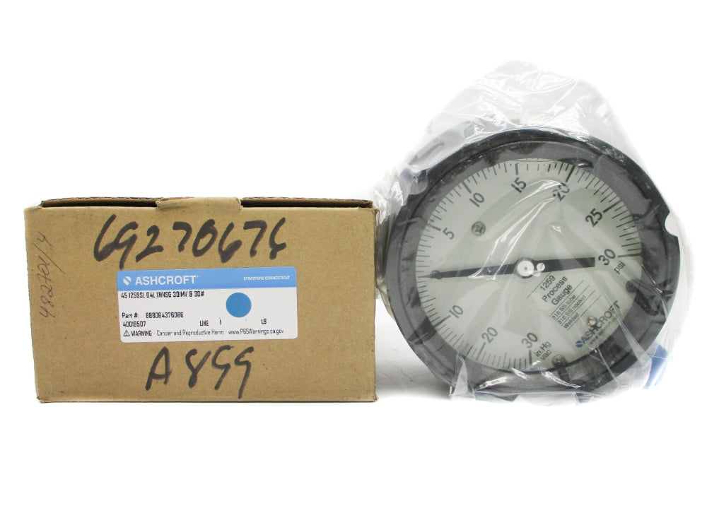 ASHCROFT 451259SL04LXNNSG30IMV&30# 0-30PSI NSMP