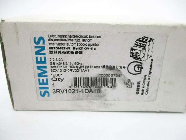 SIEMENS 3RV1021-1DA10 690V 2.2-3.2A NSMP