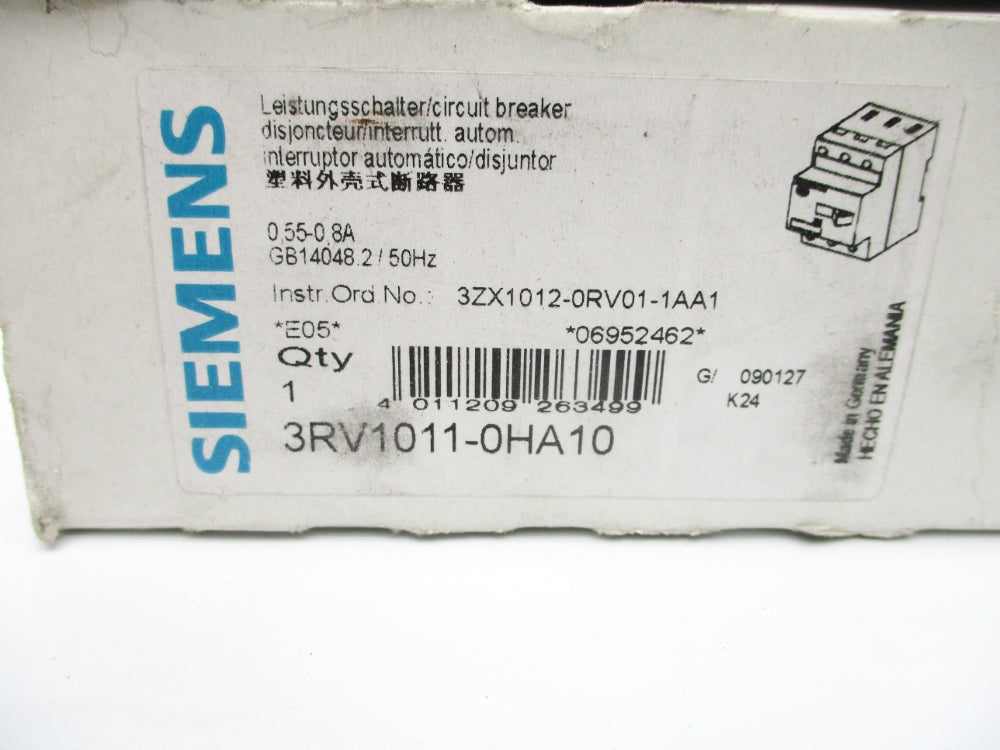 SIEMENS 3RV1011-0HA10 0.55-0.8A NSMP