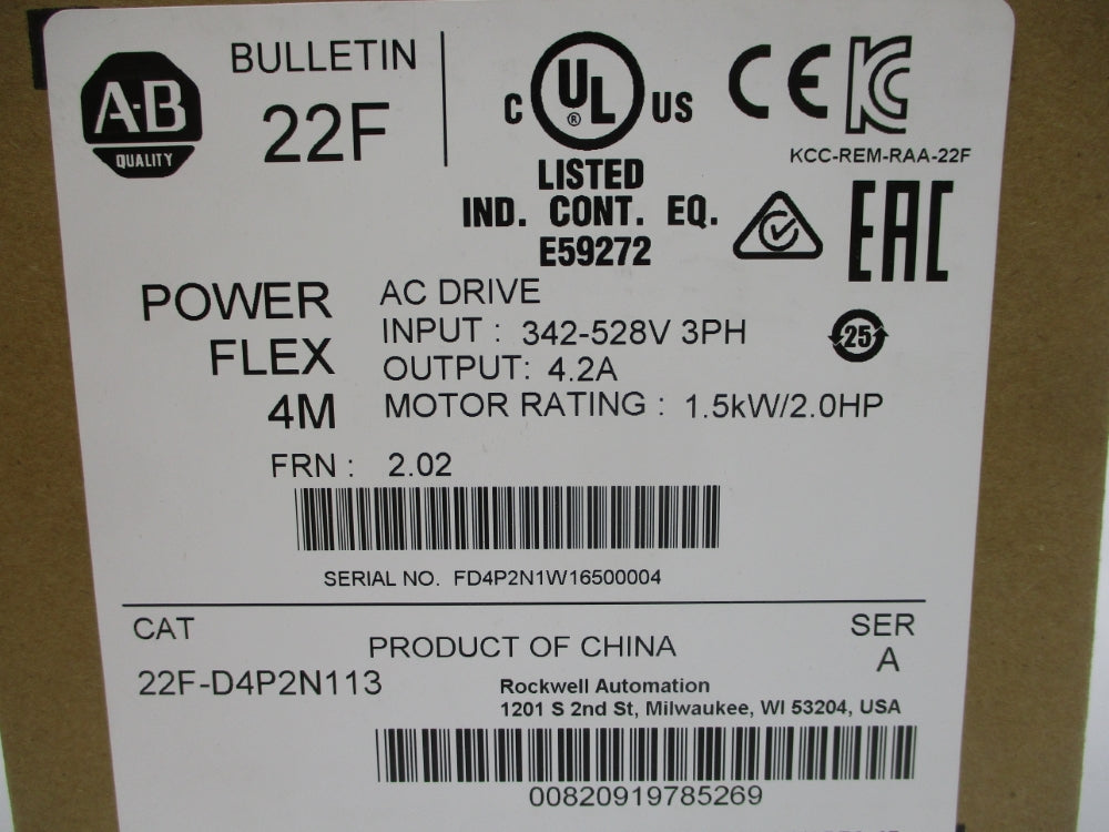 INDUSTRIAL SPARE PART 22F-D4P2N113 SER. A F/W 2.02 (BR/WH) NSMP