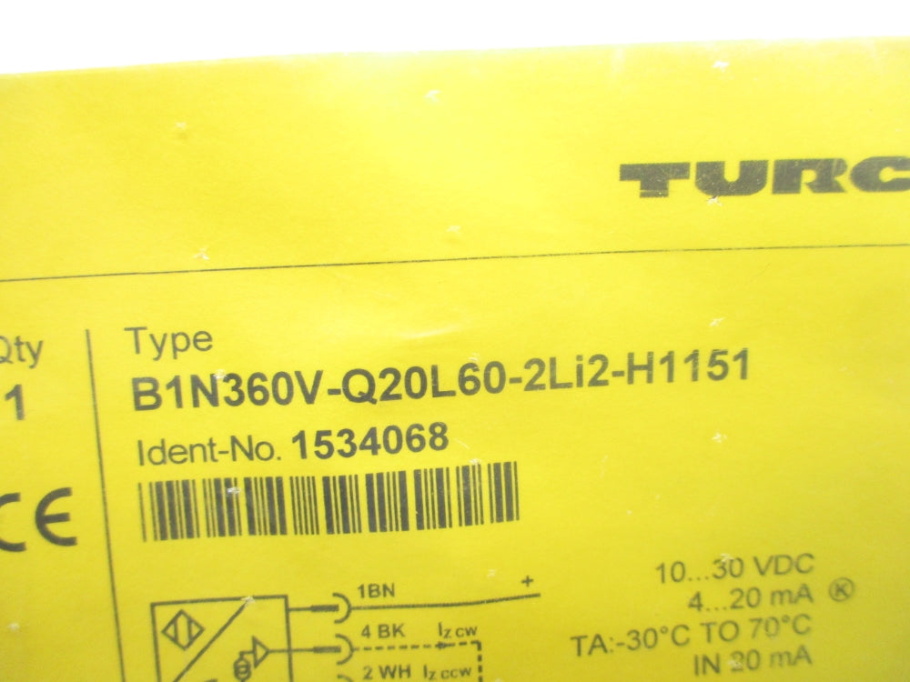 TURCK B1N360V-Q20L60-2LI2-H1151 1534068 10-30VDC NSMP