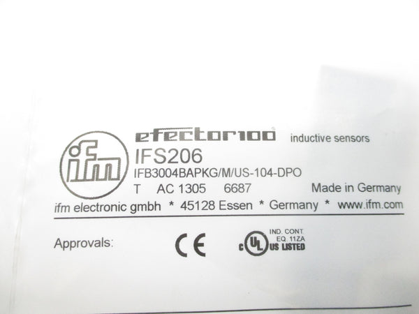 IFM EFECTOR IFB3004BAPKG/M/US-104-DPO IFS206 NSMP