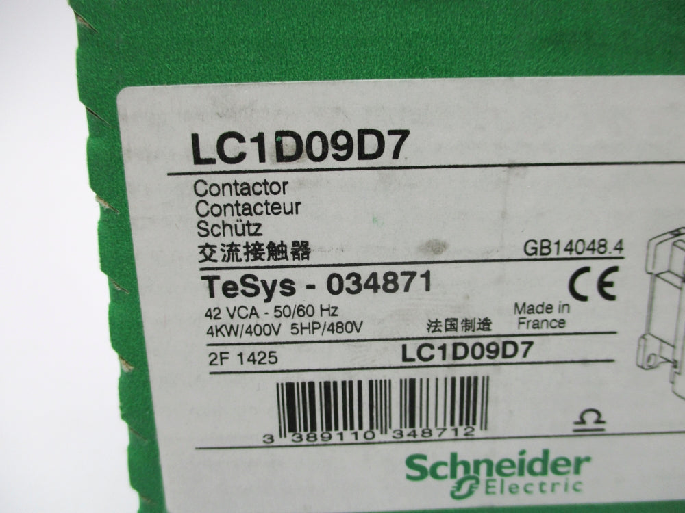 SCHNEIDER ELECTRIC LC1D09D7 480V NSFS