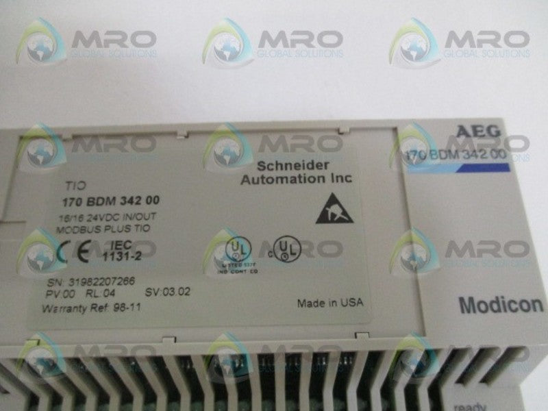 SCHNEIDER AEG MODICON TIO 170BDM34200 I/O MODBUS PLUS MODULE  NSMP