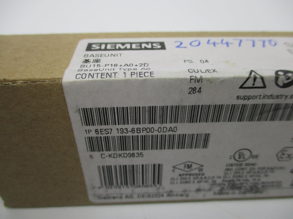 SIEMENS 6ES7 193-6BP00-0DA0 NSFS