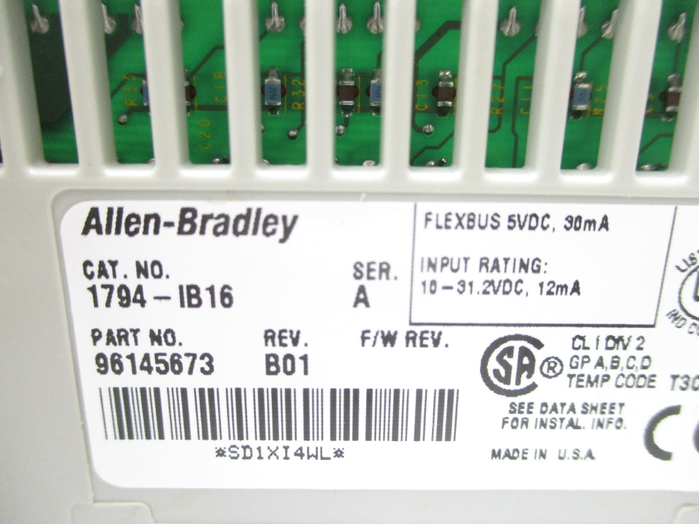 INDUSTRIAL SPARE PART 1794-IB16 SER. A 10-31.2VDC REV. B01 NSNP