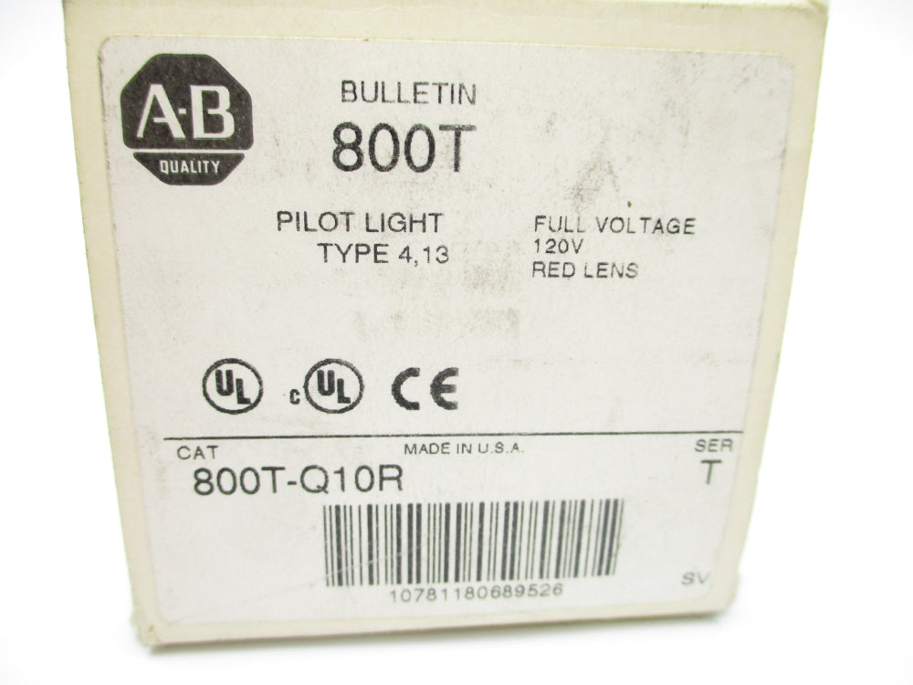 ALLEN BRADLEY 800T-Q10R SER. T 120VAC/DC (WH) NSMP