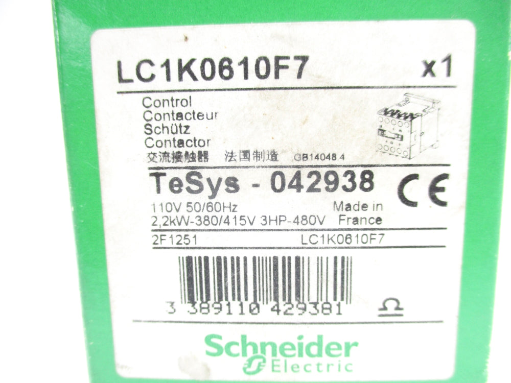 SCHNEIDER ELECTRIC LC1K0610F7 110V NSMP
