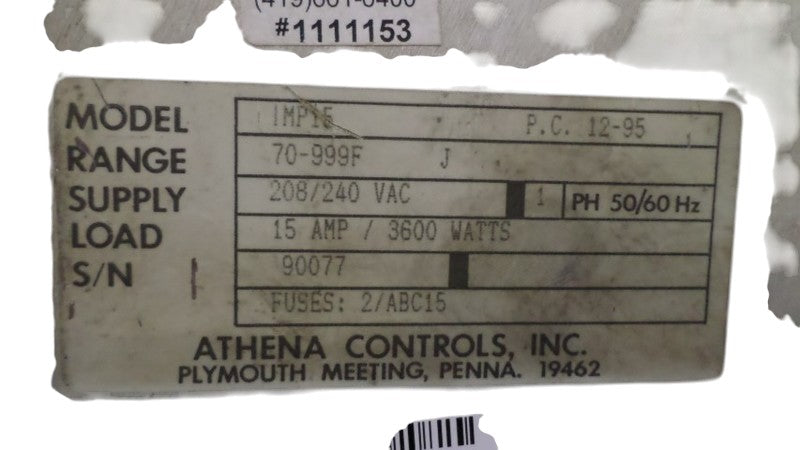 ATHENA IMP15 MICROPROCESSOR UNMP