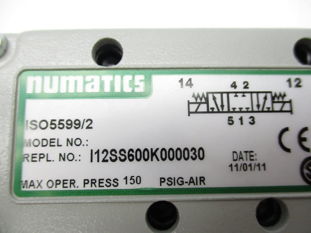 NUMATICS I12SS600K000030 150PSIG NSNP