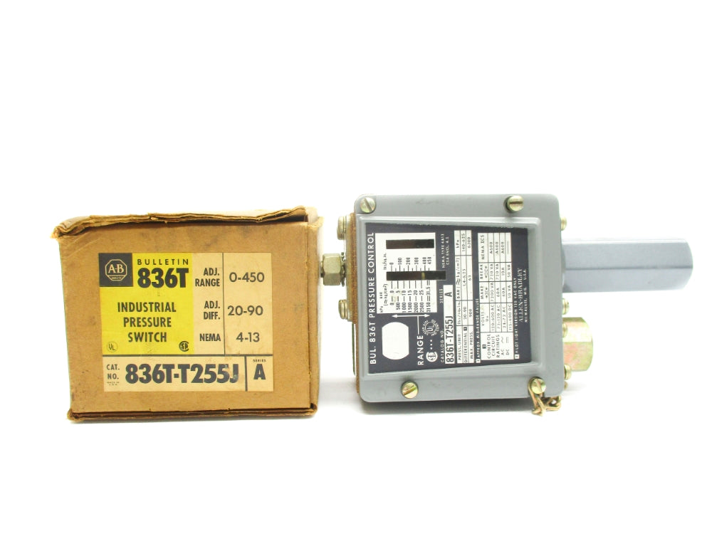 ALLEN BRADLEY 836T-T255J SER. A 75-120VAC 60A 40-450PSI (BR/YL) NSMP