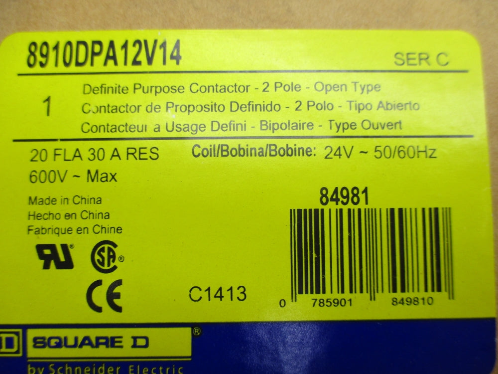 SQUARE D 8910DPA12V14 SER. C 24V 20A NSMP