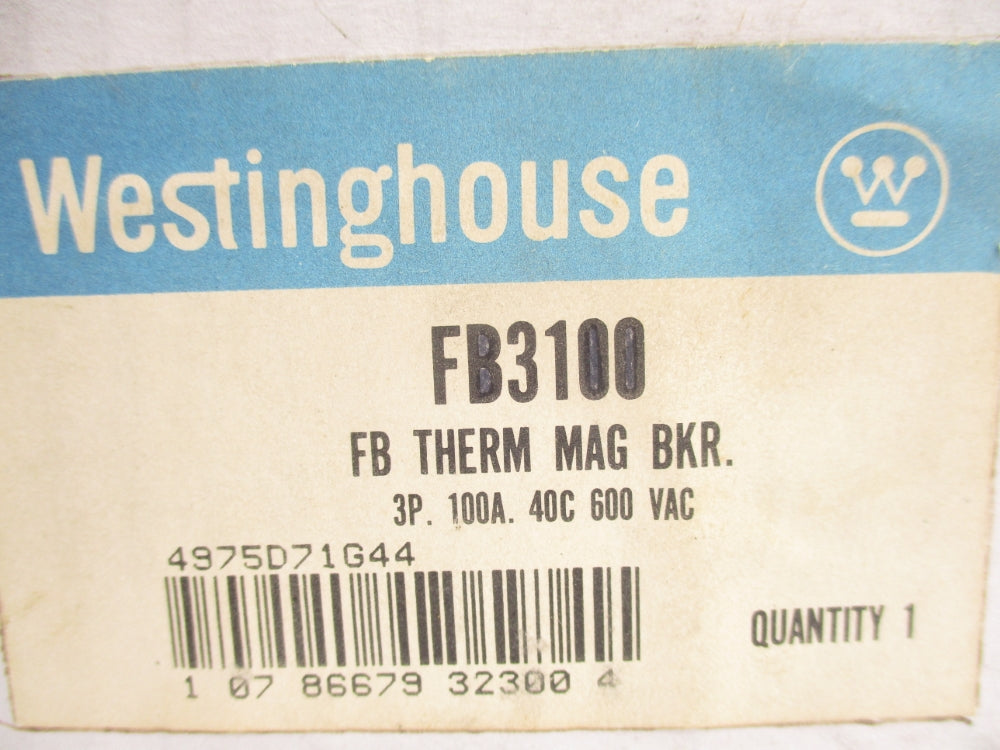 WESTINGHOUSE FB3100 600VAC 100A NSMP