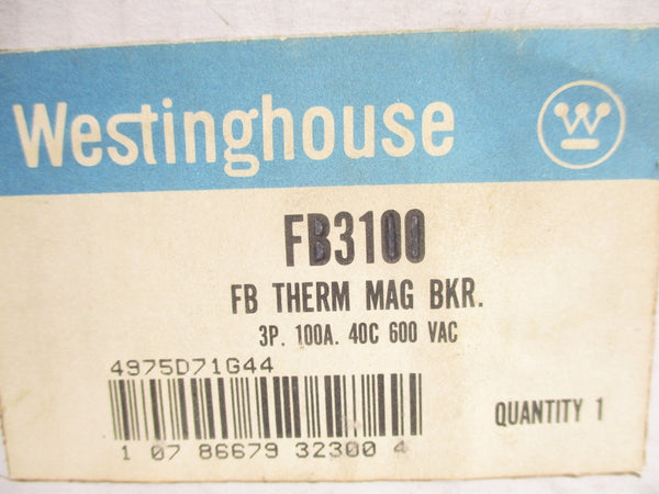 WESTINGHOUSE FB3100 600VAC 100A NSMP