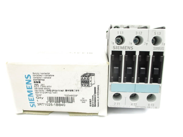 SIEMENS 3RT1025-1BB40 24VDC 40A NSMP