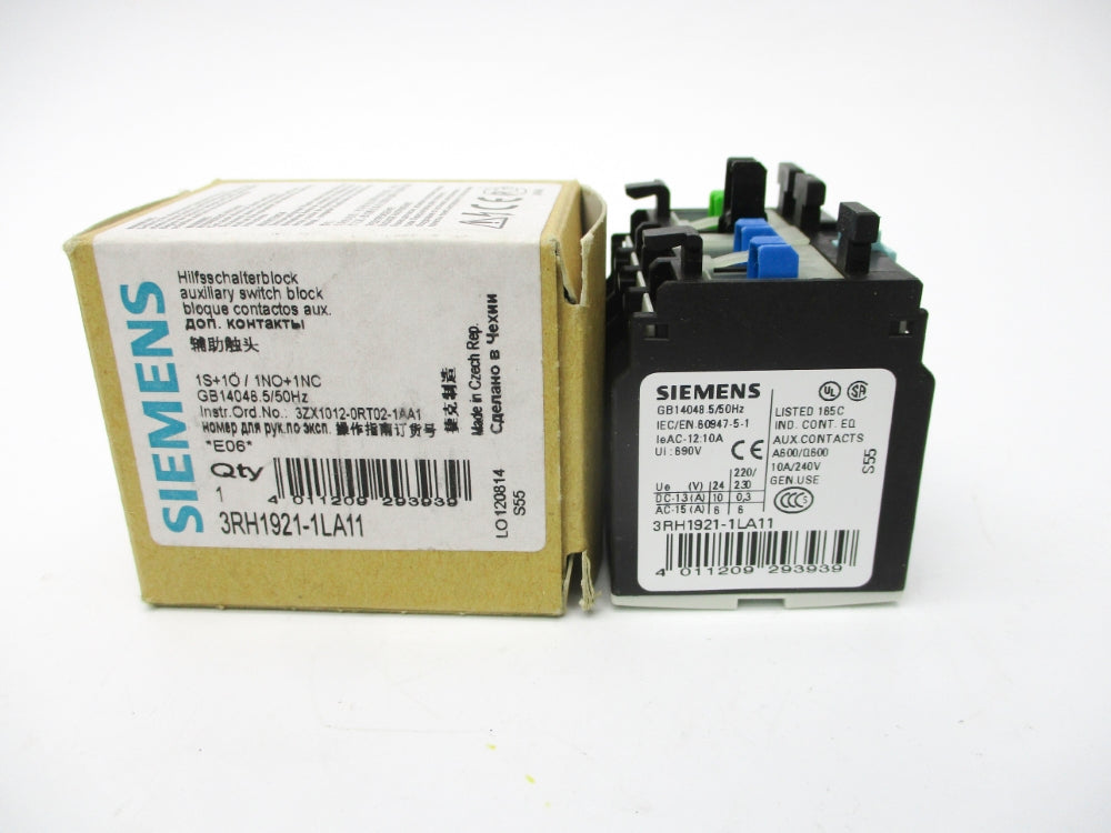 SIEMENS 3RH1921-1LA11 240V 10A NSMP