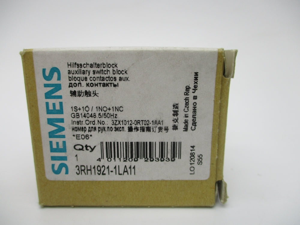SIEMENS 3RH1921-1LA11 240V 10A NSMP
