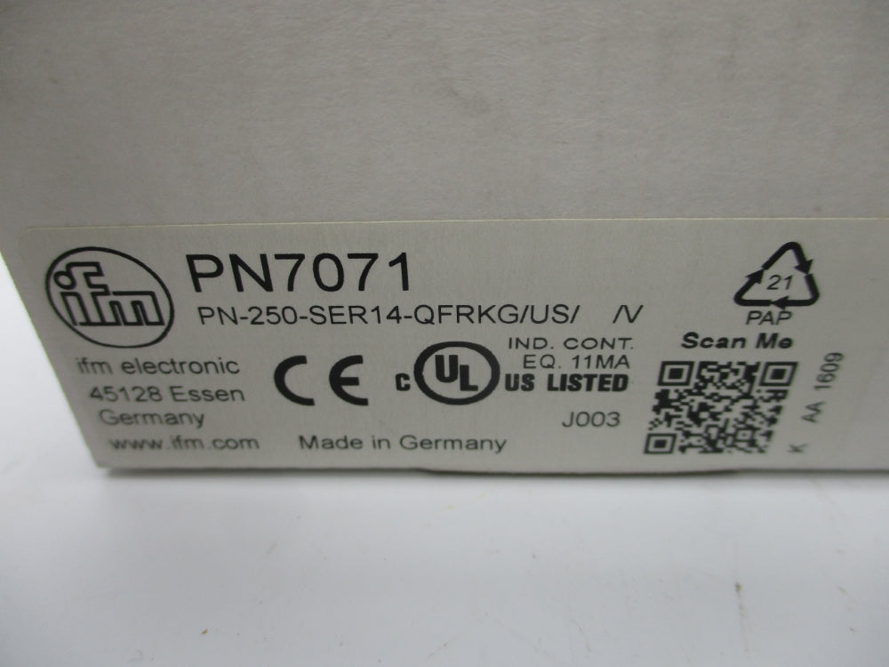 IFM EFECTOR PN-250-SER14-QFRKG/US/V PN7071 18-30VDC NSMP