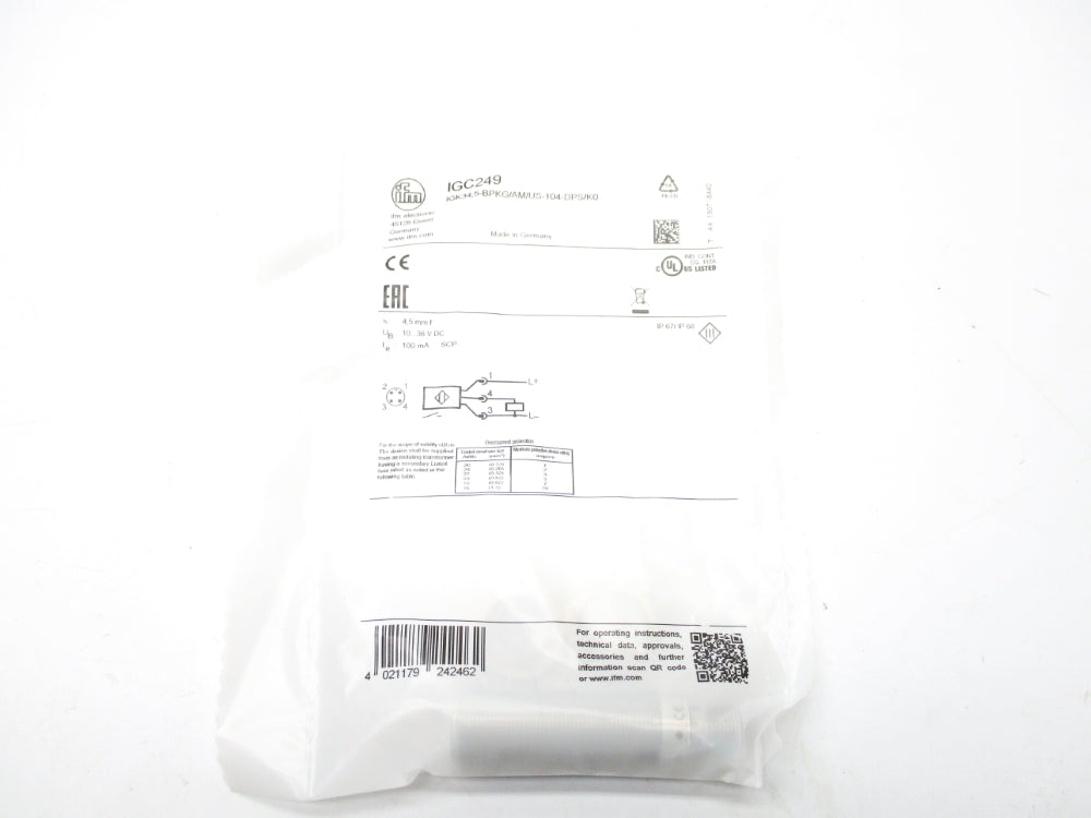 IFM EFECTOR IGK34,5-BPKG/AM/US-104-DPS/K0 IGC249 NSMP