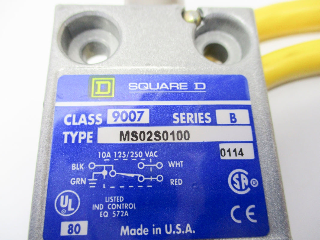 SQUARE D 9007MS02S0100 SER. B 125/250VAC 10A NSNP