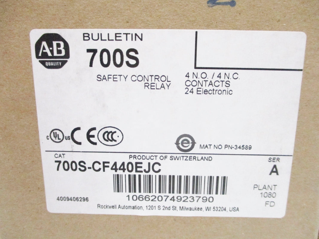 ALLEN BRADLEY 700S-CF440EJC SER. A 24VDC NSMP