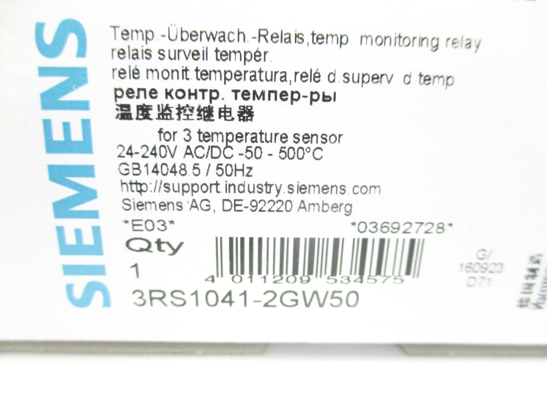 SIEMENS 3RS1041-2GW50 24-240VAC/DC NSMP