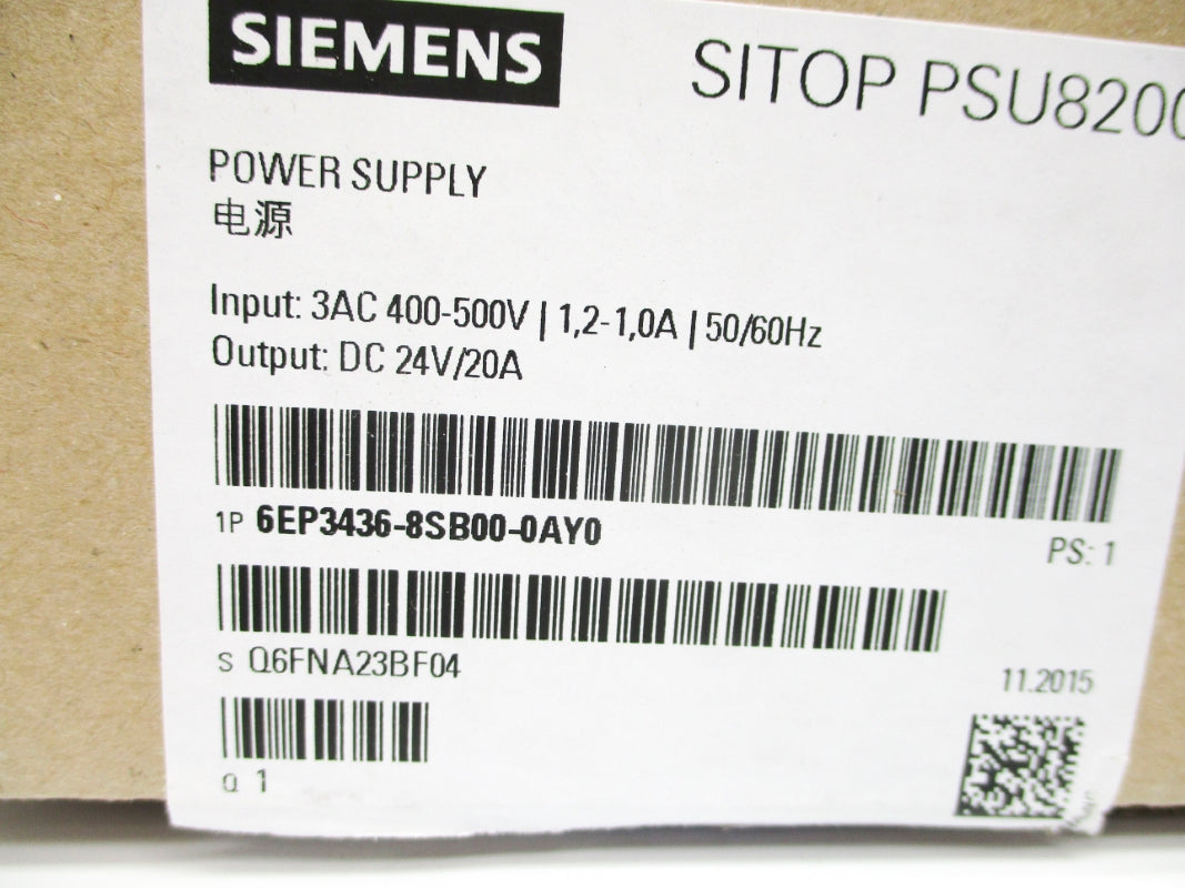 SIEMENS 6EP3436-8SB00-0AY0 400-500V 1.2-1.0A NSMP