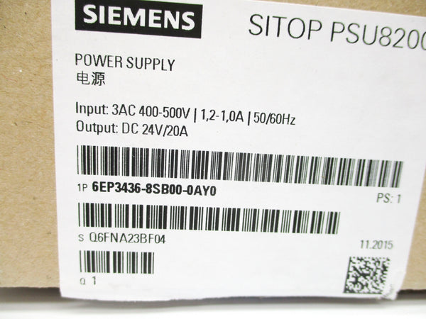 SIEMENS 6EP3436-8SB00-0AY0 400-500V 1.2-1.0A NSMP