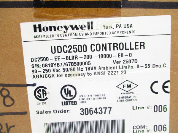 HONEYWELL UDC2500 DC2500-EE-0L0R-200-10000-E0-0 90-250VAC NSMP