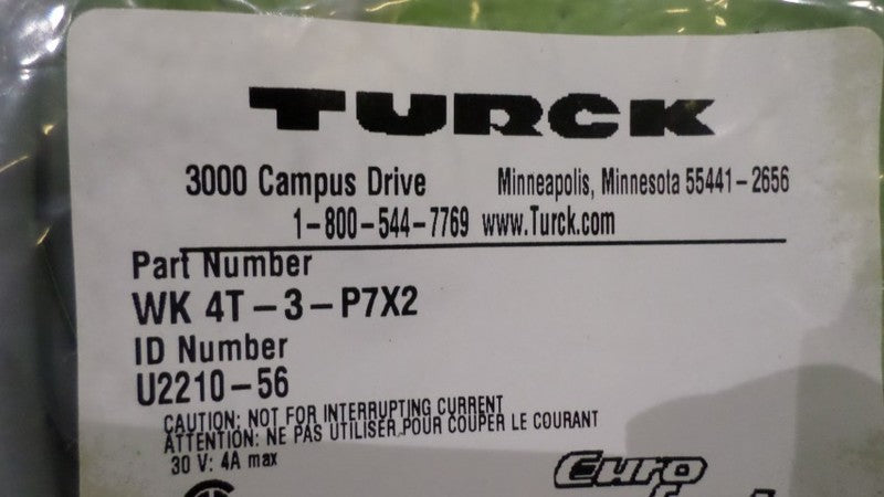 TURCK WK4T-3-P7X2 EUROFAST MOLDED CORDSET NSMP