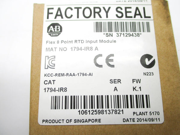 ALLEN BRADLEY 1794-IR8 SER. A F/W K.1 DATE: 2014 NSFS