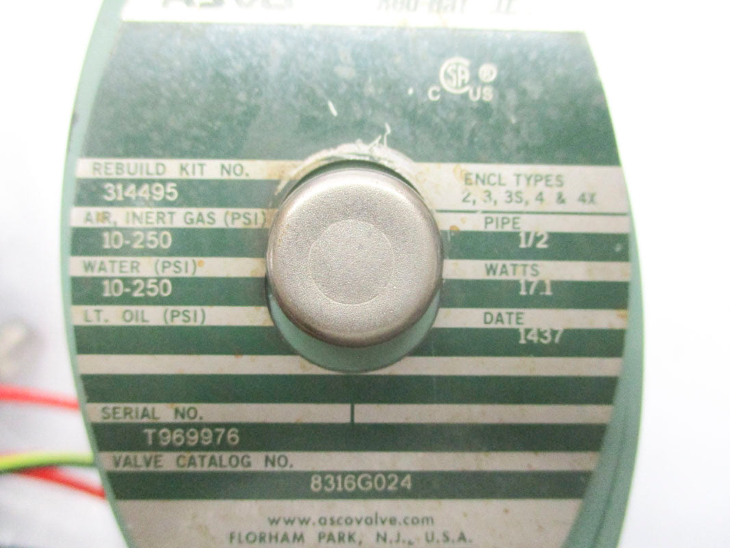 ASCO 8316G024 110/120V 10-250PSI UNMP