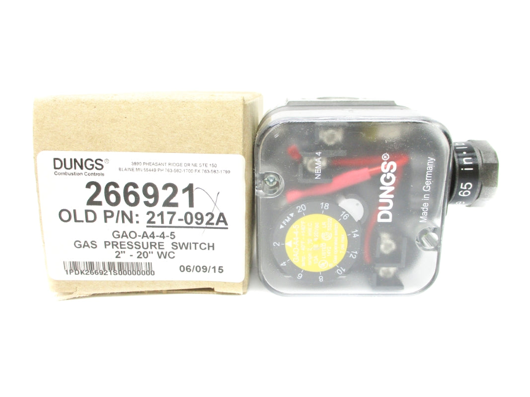DUNGS GAO-A4-4-5 266921 120VAC 10A 2-20 NSMP