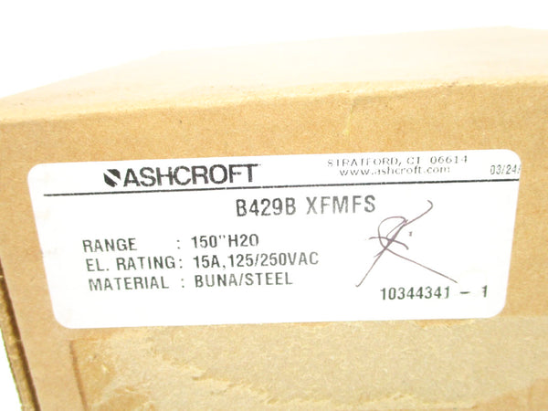 ASHCROFT B429BXFMFS 15A 250VAC 150PSI NSMP