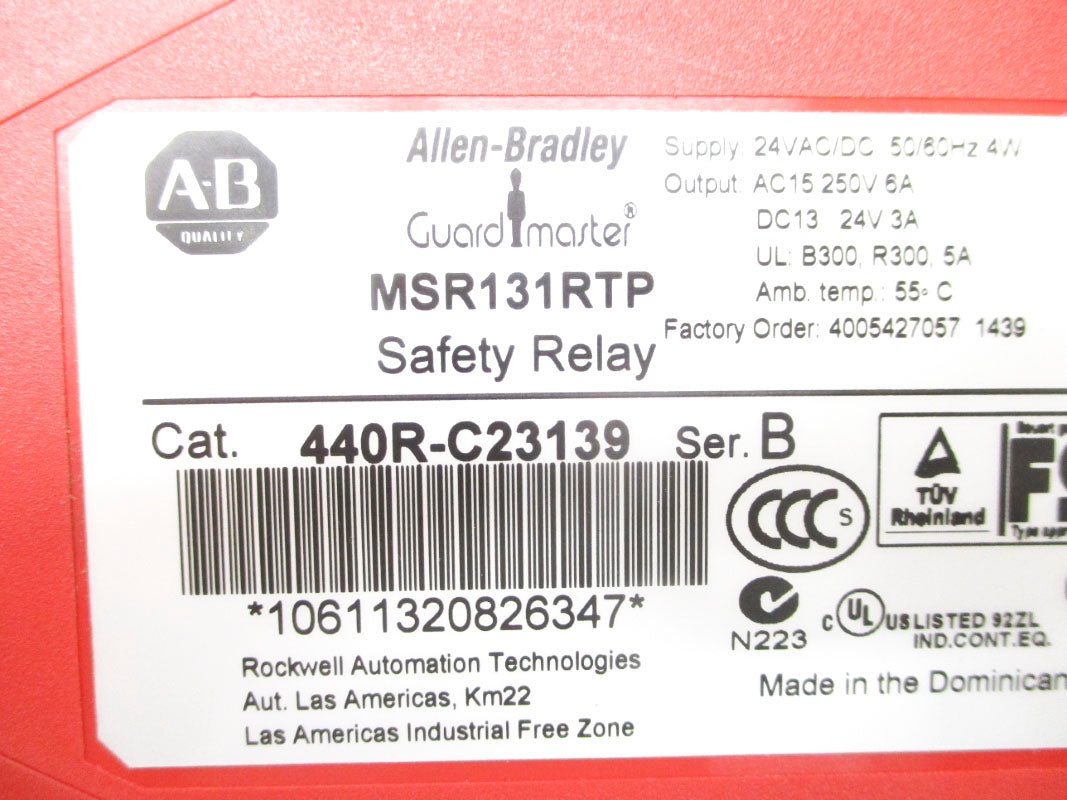 ALLEN BRADLEY 440R-C23139 SER. B 24VAC/DC 6A NSNP