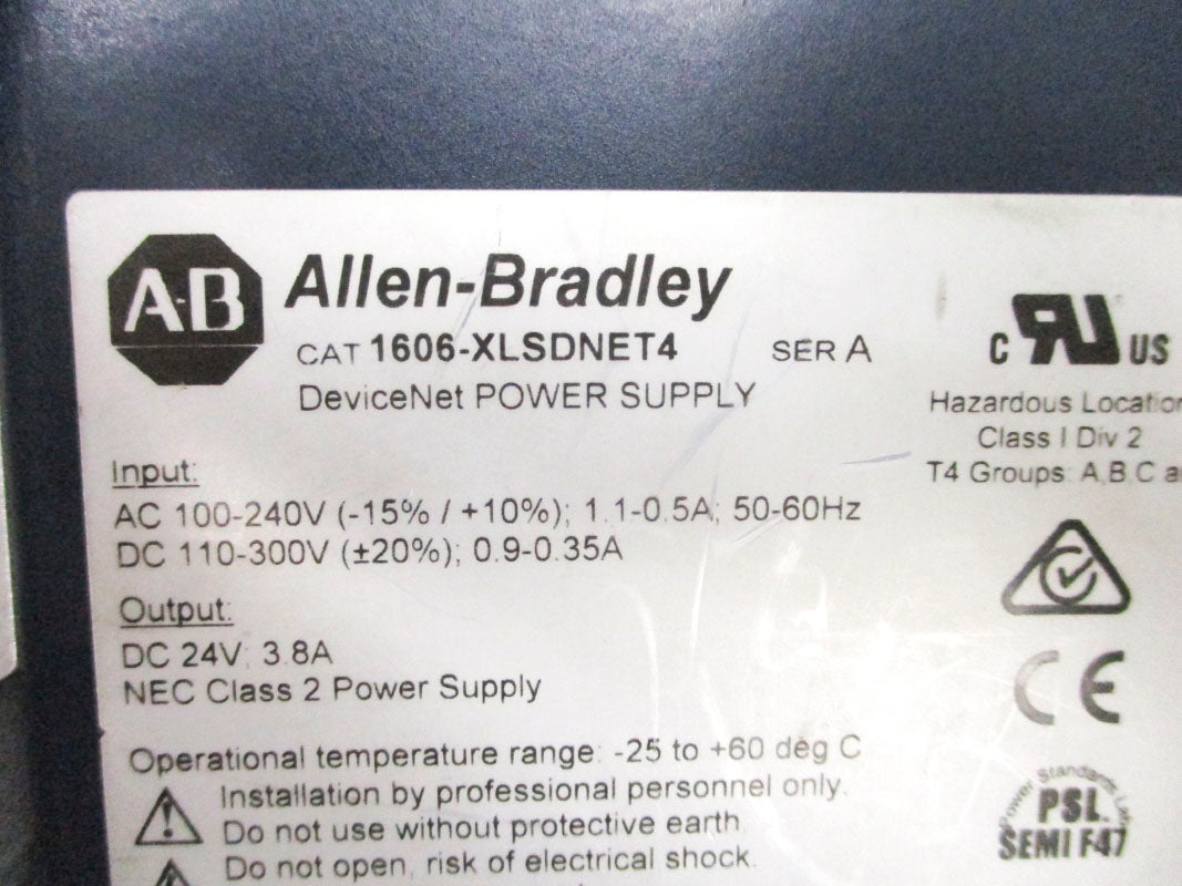 ALLEN BRADLEY 1606-XLSDNET4 SER. A 100-240VAC 1.1-0.5A NSNP