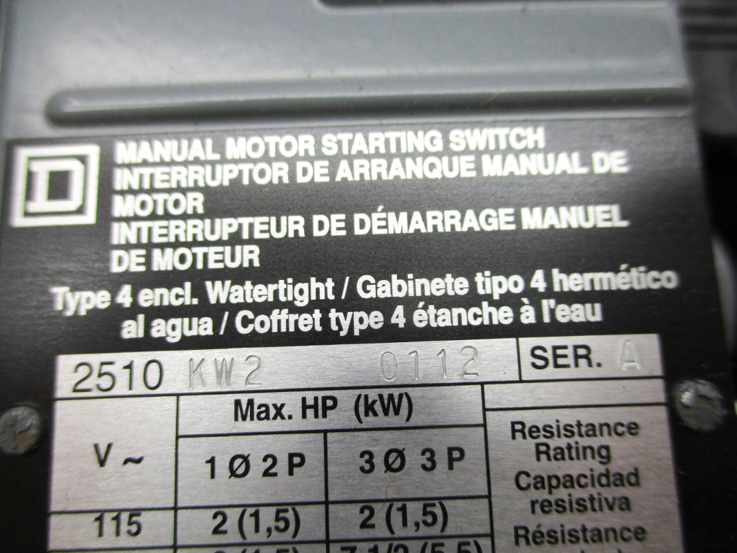 SQUARE D 2510KW2 SER. A 600V 30A NSNP