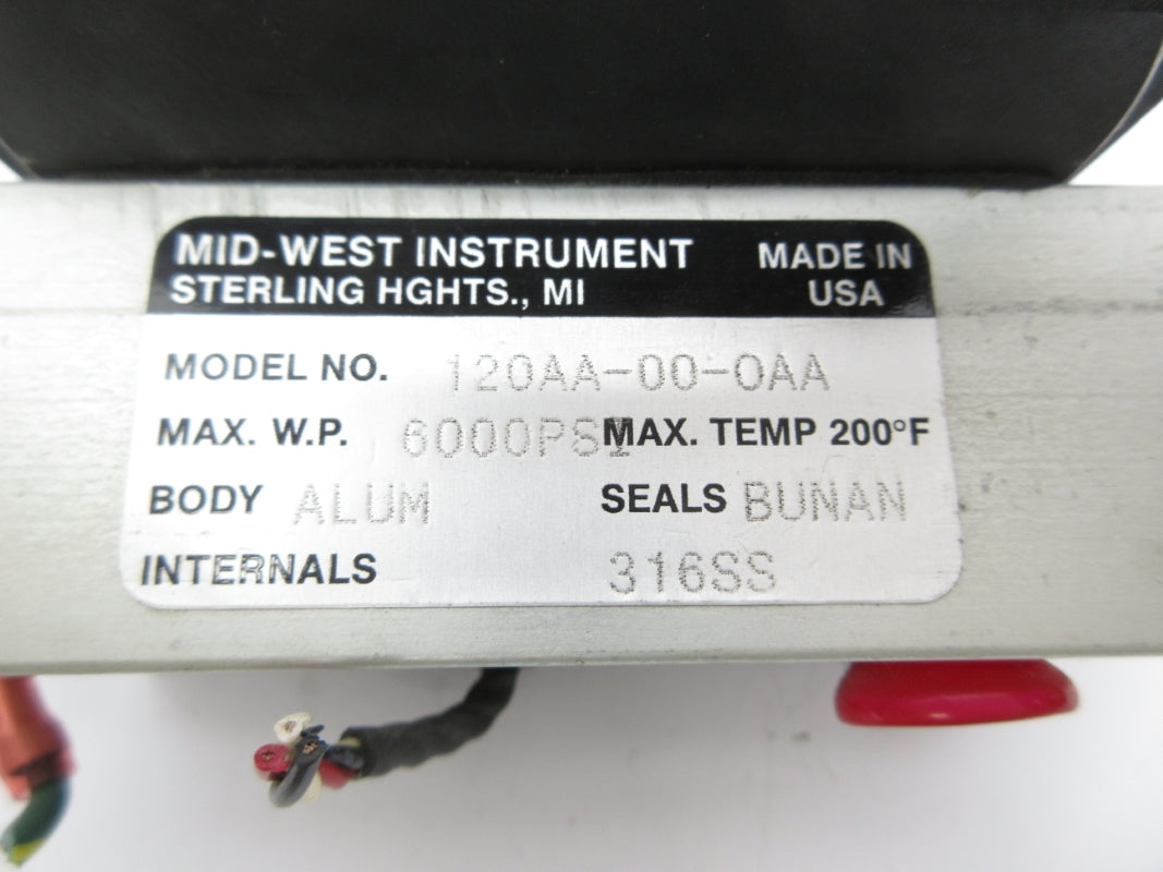MID-WEST INSTRUMENT 120AA-00-OAA 6000PSI UNMP