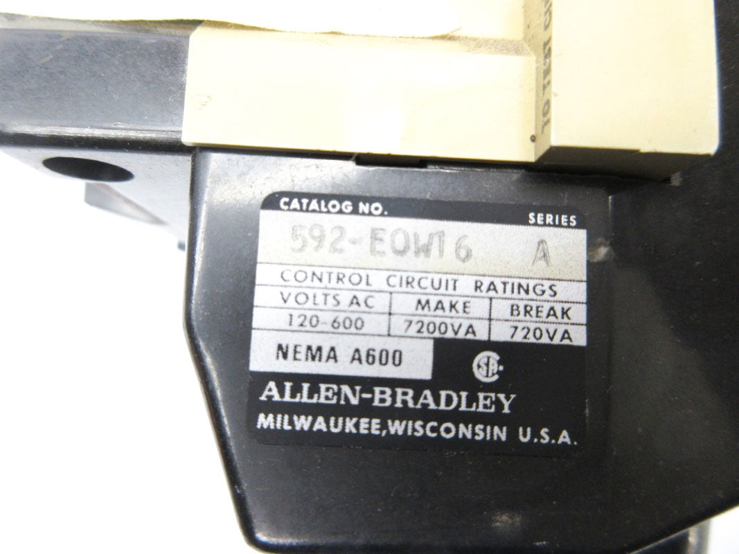 ALLEN BRADLEY 592-EOW16 SER. A 600VAC UNMP