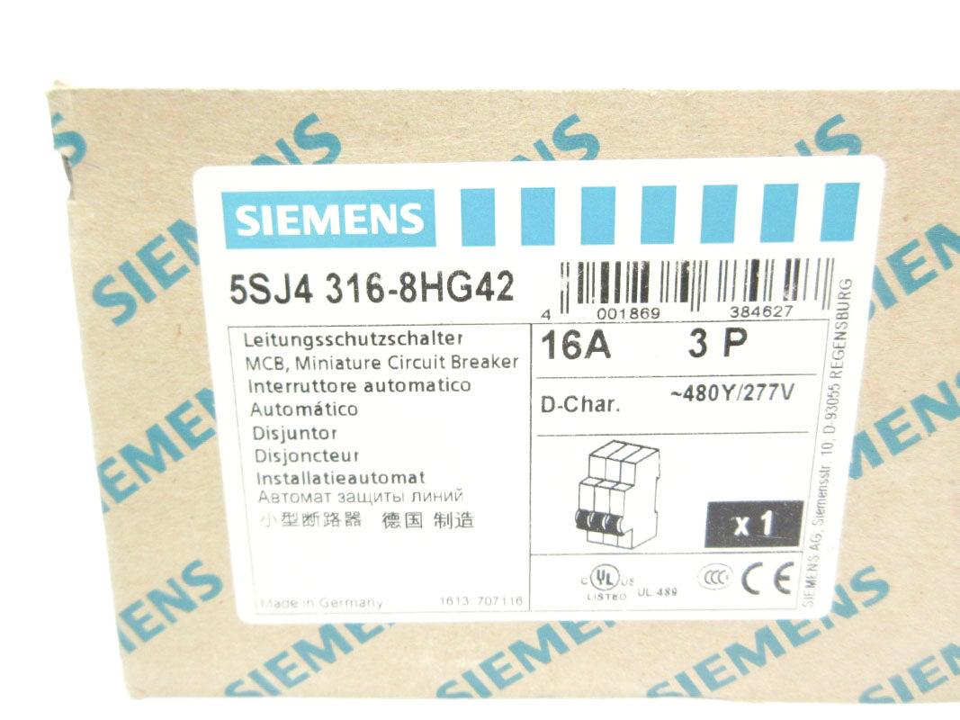 SIEMENS 5SJ4316-8HG42  277V 16A NSMP