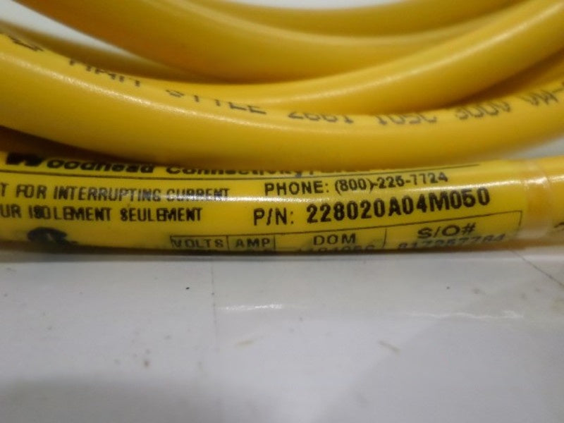 DANIEL WOODHEAD 228020A04M050 CORDSET  NSNP