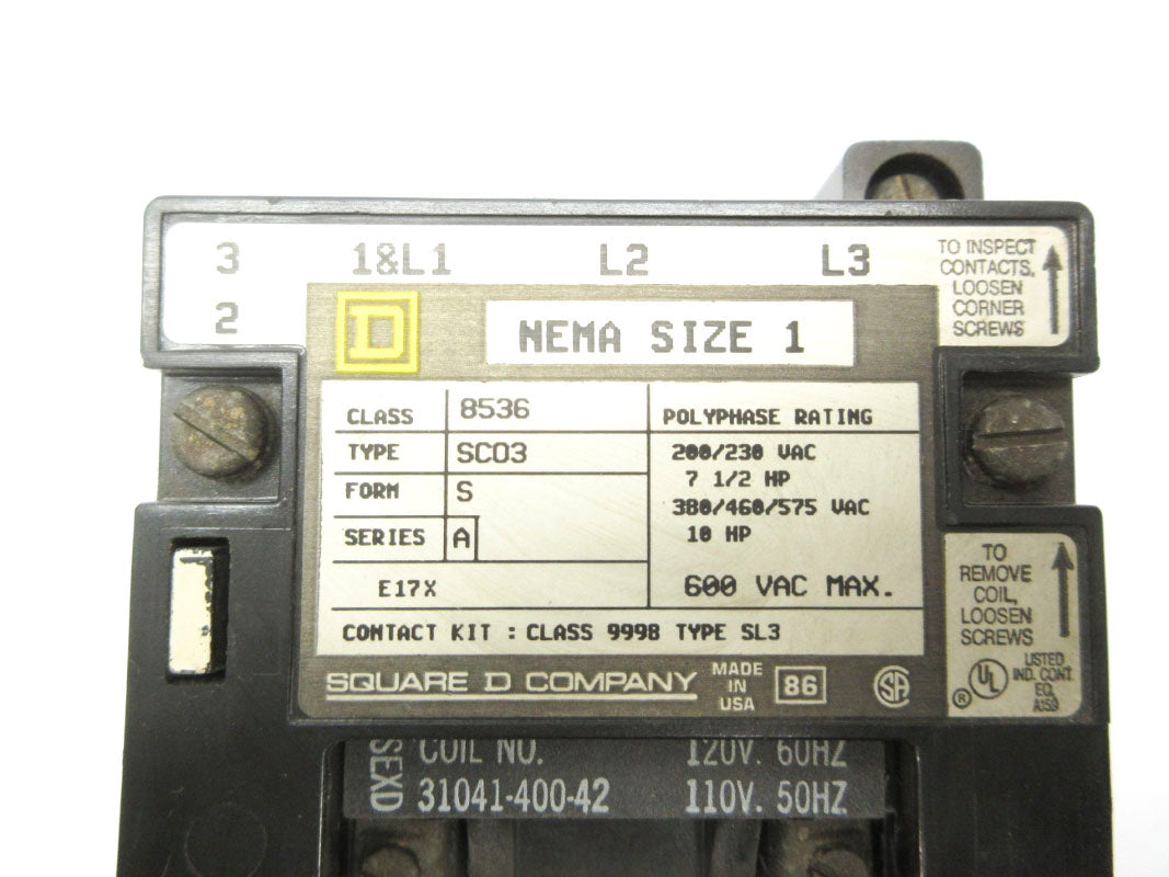 SQUARE D 8536SCO3 SER. A 110/120V NSNP