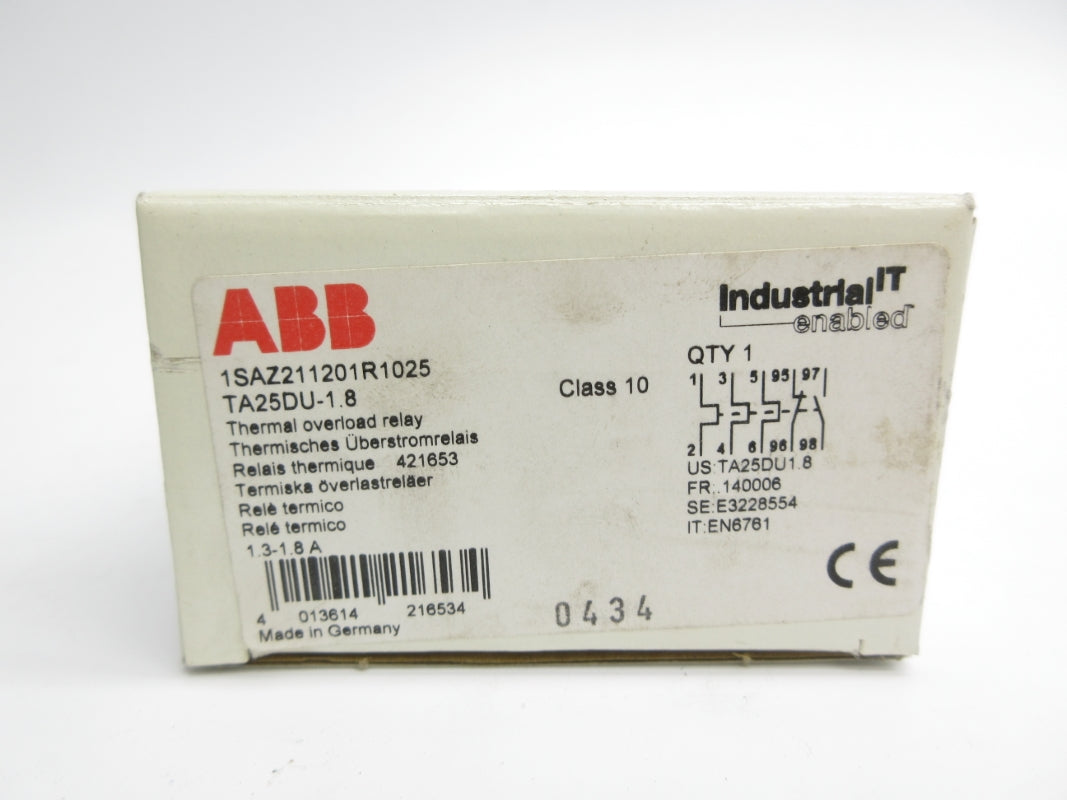 ABB TA25DU1,8 1SAZ211201R1025 1.3-1.8A NSMP