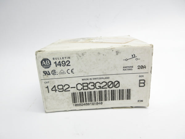 ALLEN BRADLEY 1492-CB3G200 SER. B 480VAC 20A NSMP