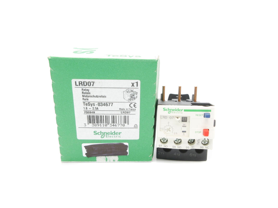 SCHNEIDER ELECTRIC LRD07 600VAC 1.6-2.5A NSMP