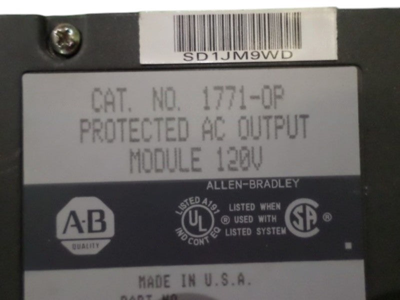 ALLEN BRADLEY 1771-OP OUTPUT MODULE  UNMP