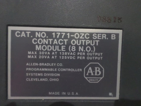 ALLEN BRADLEY 1771-OZC SER. B CONTACT OUTPUT MODULE  UNMP