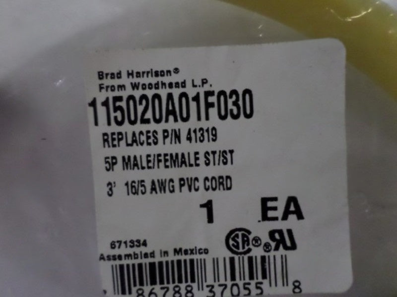 DANIEL WOODHEAD 41319 115020A01F030 CORDSET  NSMP