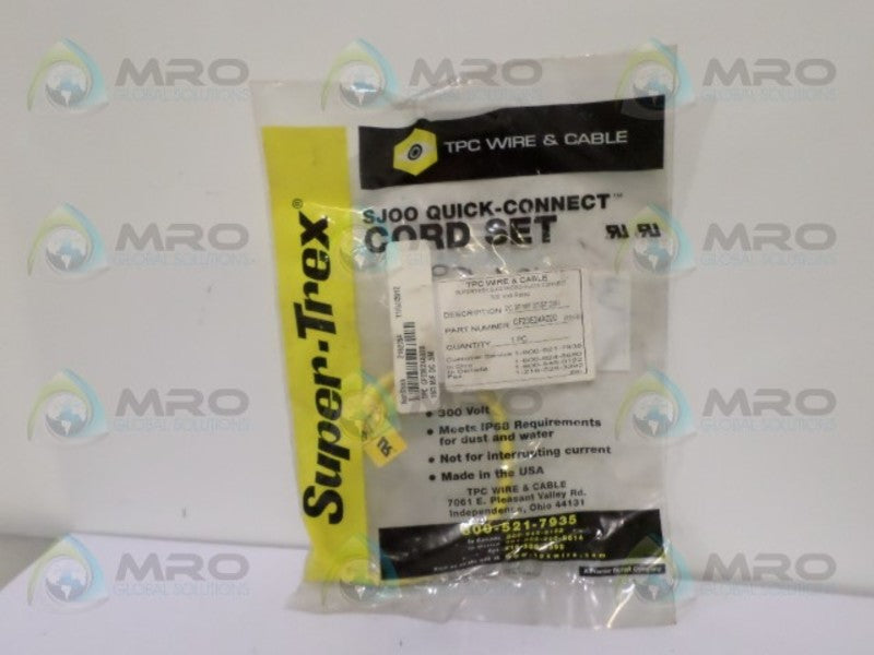 TPC SUPER-TREX CF23E24A020 QUICK-CONNECT CORDSET NSMP
