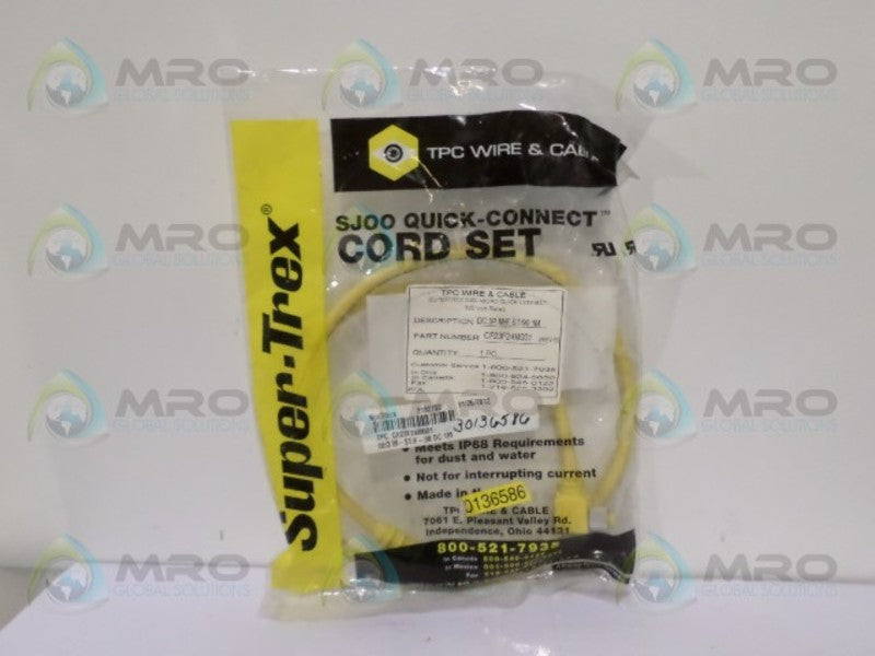 TPC SUPER-TREX CF23F24M001 QUICK-CONNECT CORDSET NSMP
